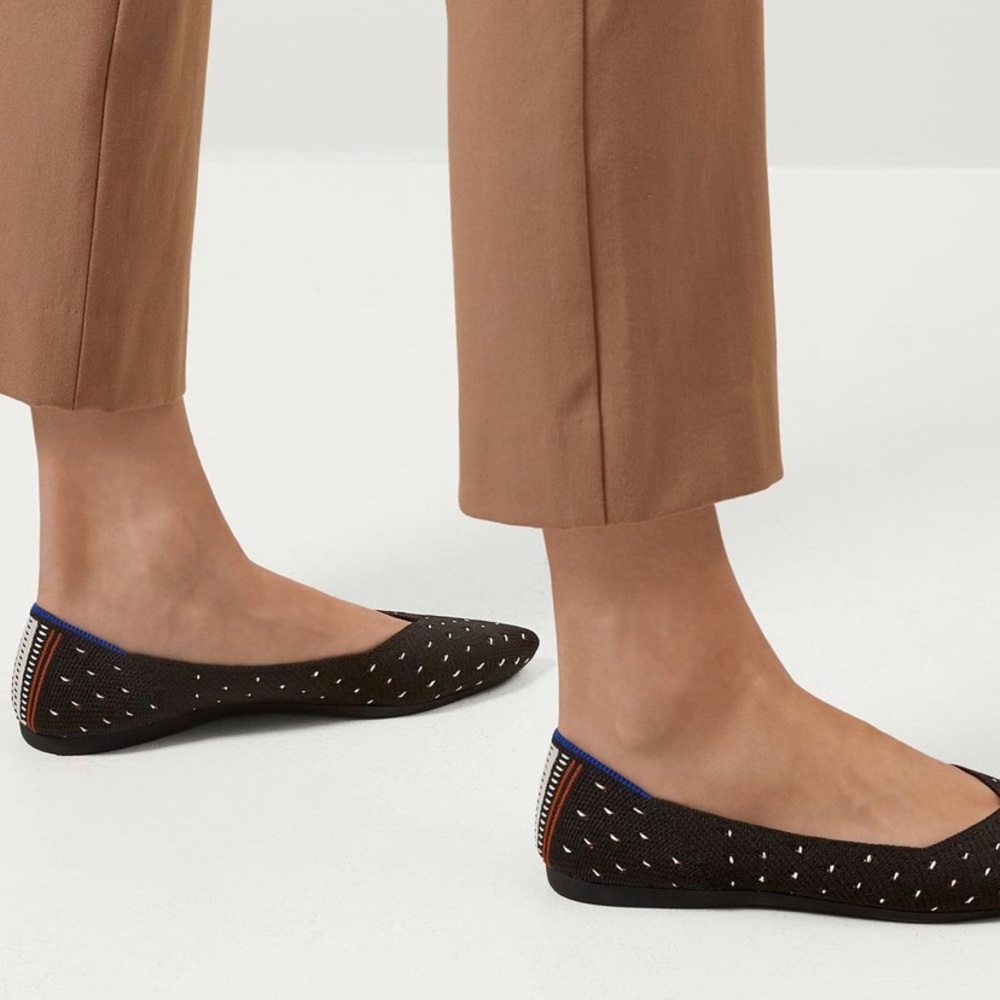 Rothy’s The Point Ivory Dot Shoes